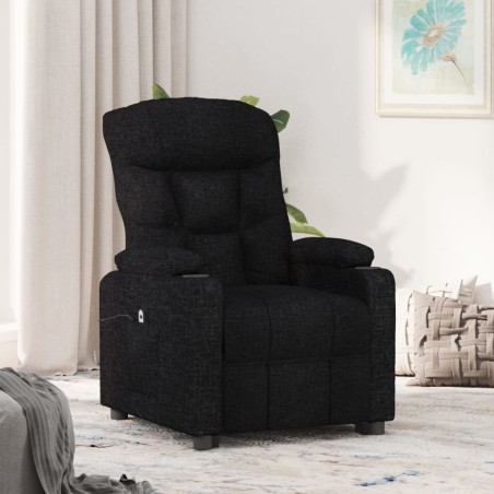 Fauteuil inclinable électrique Noir Tissu