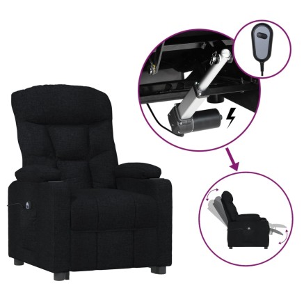 Fauteuil inclinable électrique Noir Tissu 2