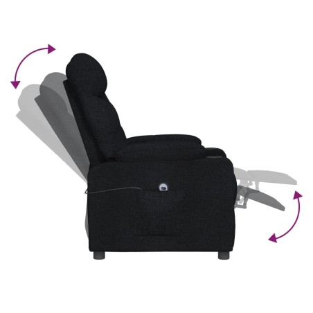 Fauteuil inclinable électrique Noir Tissu