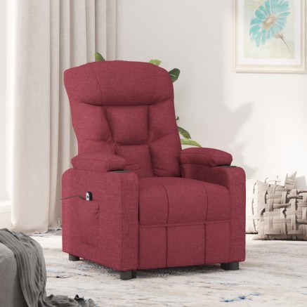 Fauteuil inclinable électrique Rouge bordeaux Tissu