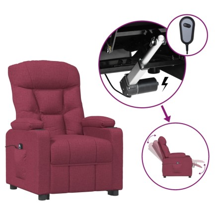 Fauteuil inclinable électrique Rouge bordeaux Tissu 2