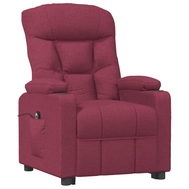 Fauteuil inclinable électrique Rouge bordeaux Tissu