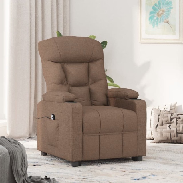 Fauteuil inclinable électrique Marron Tissu