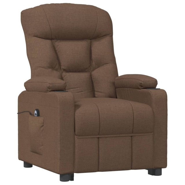 Fauteuil inclinable électrique Marron Tissu
