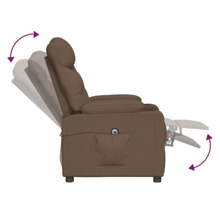 Fauteuil inclinable électrique Marron Tissu