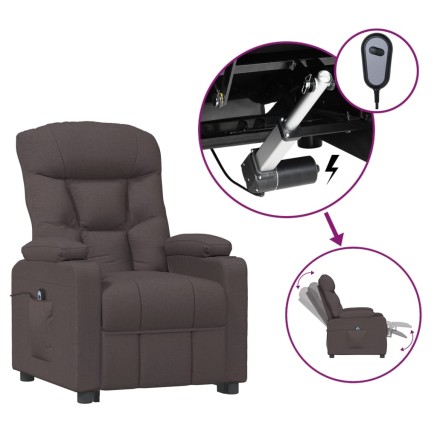Fauteuil inclinable électrique Marron foncé Tissu 2