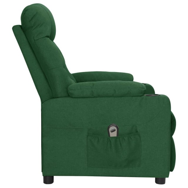 Fauteuil inclinable électrique Vert foncé Tissu