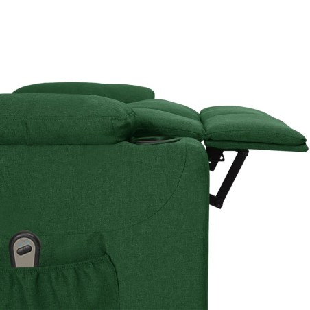 Fauteuil inclinable électrique Vert foncé Tissu