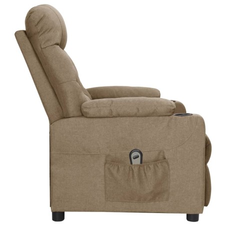 Fauteuil inclinable électrique Taupe Tissu