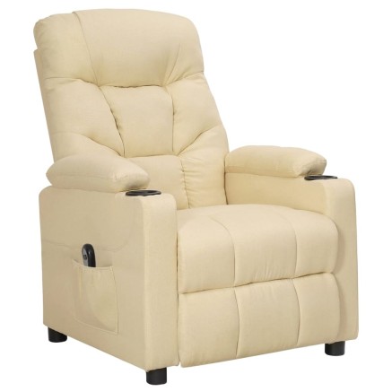Fauteuil inclinable électrique Crème Tissu 2