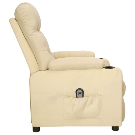 Fauteuil inclinable électrique Crème Tissu