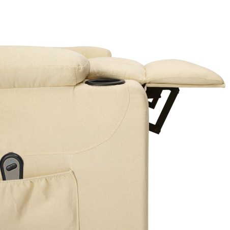 Fauteuil inclinable électrique Crème Tissu
