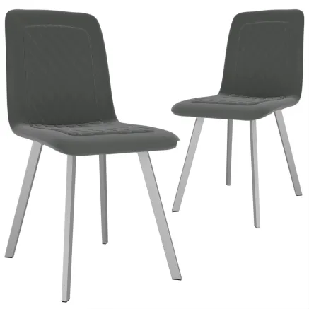 Chaises à manger lot de 2 gris velours