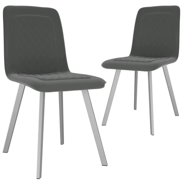 Chaises à manger lot de 2 gris velours