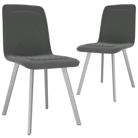 Chaises à manger lot de 2 gris velours