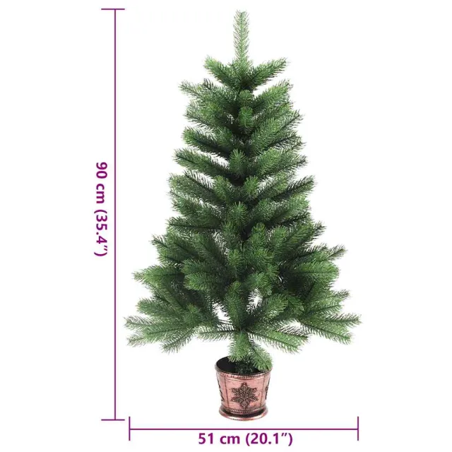 Arbre de Noël artificiel aiguilles réalistes 90 cm vert