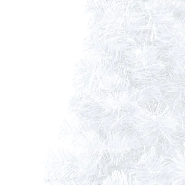 Demi-arbre de Noël artificiel pré-éclairé et boules blanc 240cm