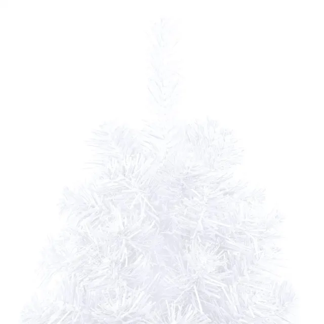 Demi-arbre de Noël artificiel pré-éclairé et boules blanc 240cm