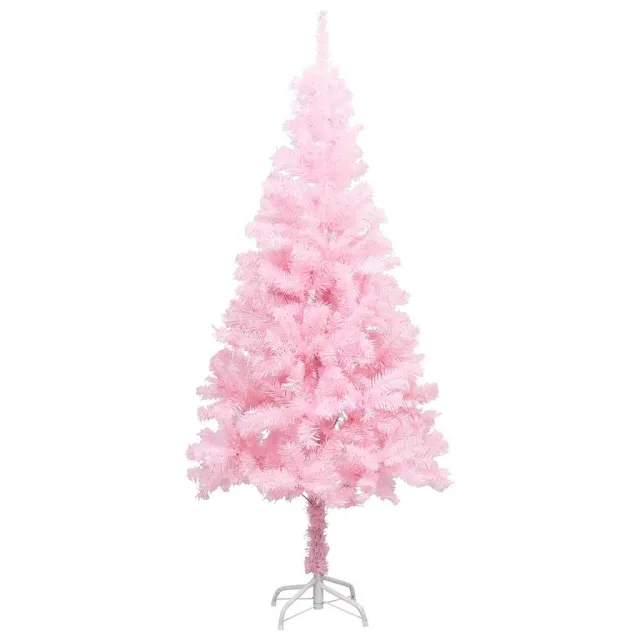 Arbre de Noël artificiel pré-éclairé et boules rose 120 cm PVC