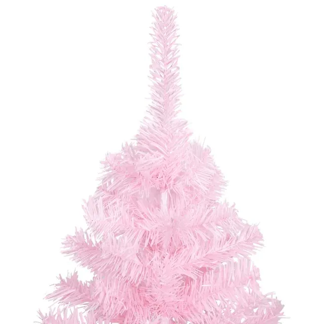 Arbre de Noël artificiel pré-éclairé et boules rose 120 cm PVC