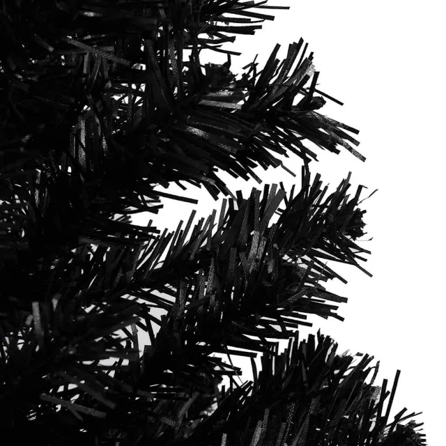 Arbre de Noël artificiel pré-éclairé et boules noir 150 cm PVC