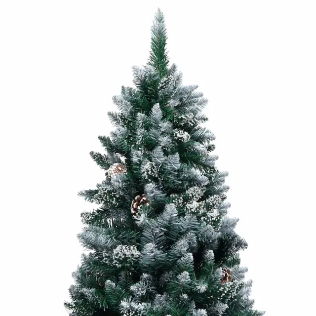 Arbre de Noël artificiel pré-éclairé/boules pommes de pin 150cm