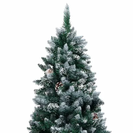 Arbre de Noël artificiel pré-éclairé/boules pommes de pin 150cm