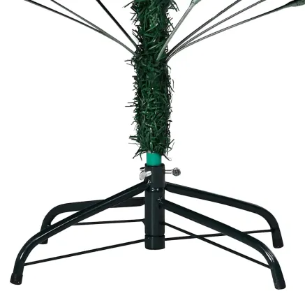 Arbre de Noël artificiel pré-éclairé et boules vert 150 cm PVC 2