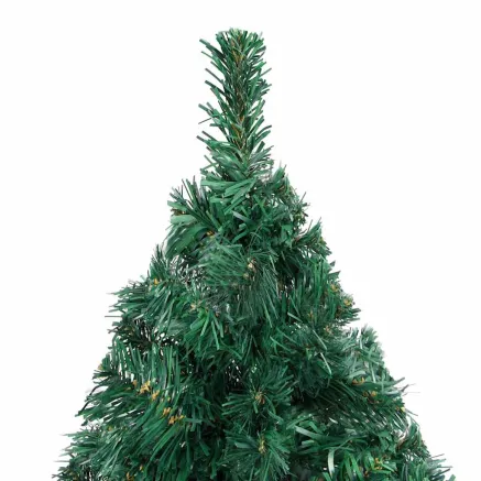 Arbre de Noël artificiel pré-éclairé et boules vert 180 cm PVC 2