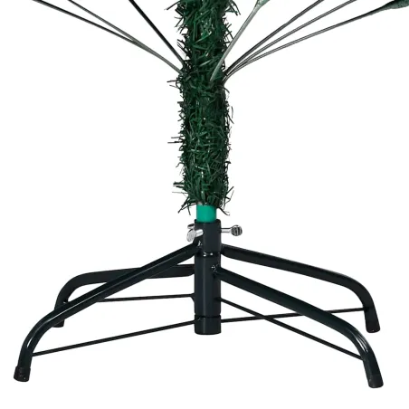 Arbre de Noël artificiel pré-éclairé et boules vert 180 cm PVC
