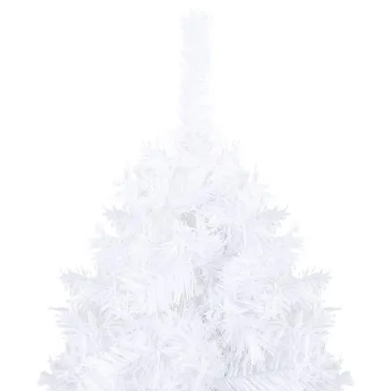 Arbre de Noël artificiel pré-éclairé et boules blanc 120 cm PVC 2