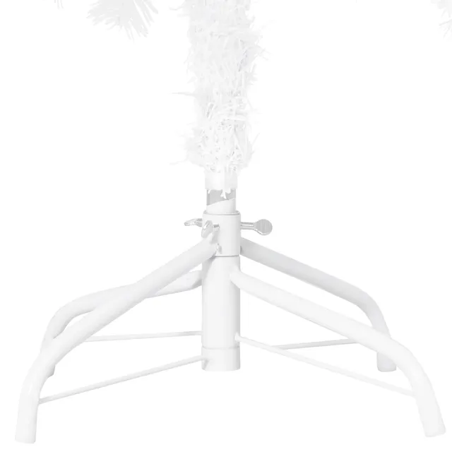 Arbre de Noël artificiel pré-éclairé et boules blanc 120 cm PVC