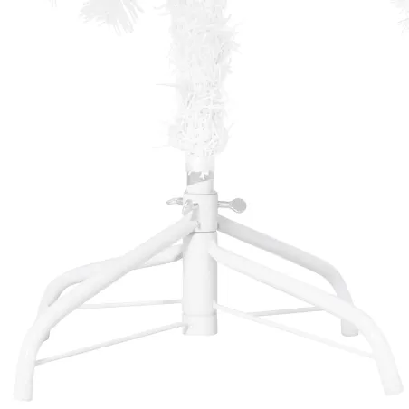 Arbre de Noël artificiel pré-éclairé et boules blanc 120 cm PVC