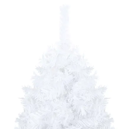 Arbre de Noël artificiel pré-éclairé et boules blanc 150 cm PVC 2