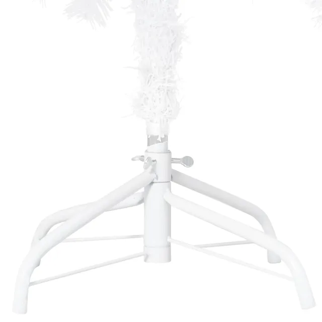 Arbre de Noël artificiel pré-éclairé et boules blanc 150 cm PVC