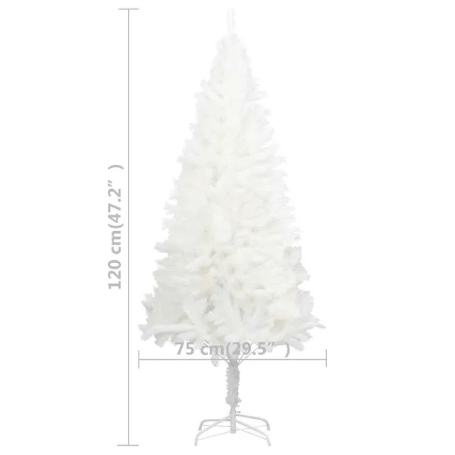 Arbre de Noël artificiel pré-éclairé et boules blanc 120 cm