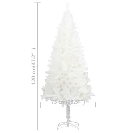 Arbre de Noël artificiel pré-éclairé et boules blanc 120 cm