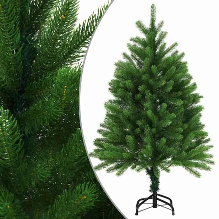 Arbre de Noël artificiel pré-éclairé et boules 120 cm vert 2