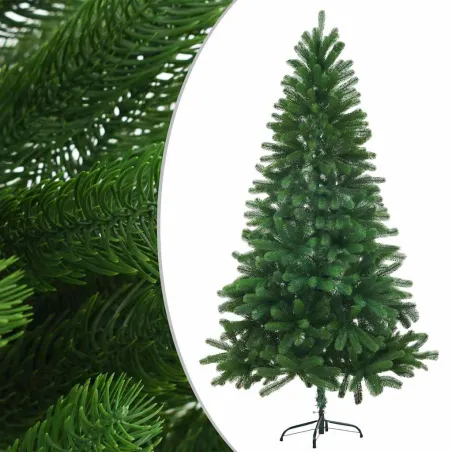 Arbre de Noël artificiel pré-éclairé et boules 150 cm Vert
