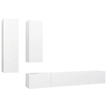 Ensemble de meuble TV 4 pcs Blanc Bois d'ingénierie 2
