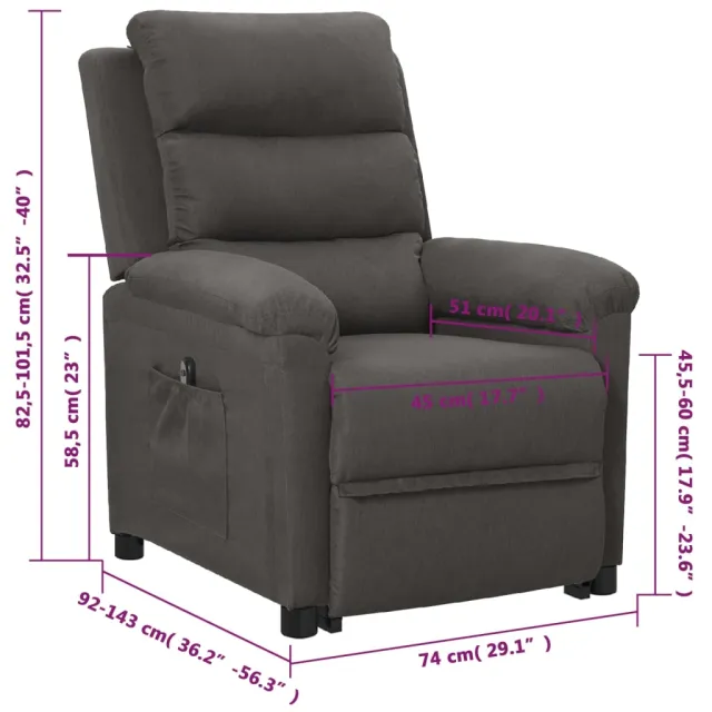Fauteuil Gris foncé Tissu