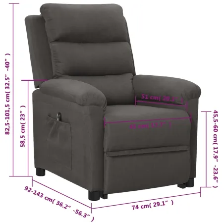 Fauteuil Gris foncé Tissu