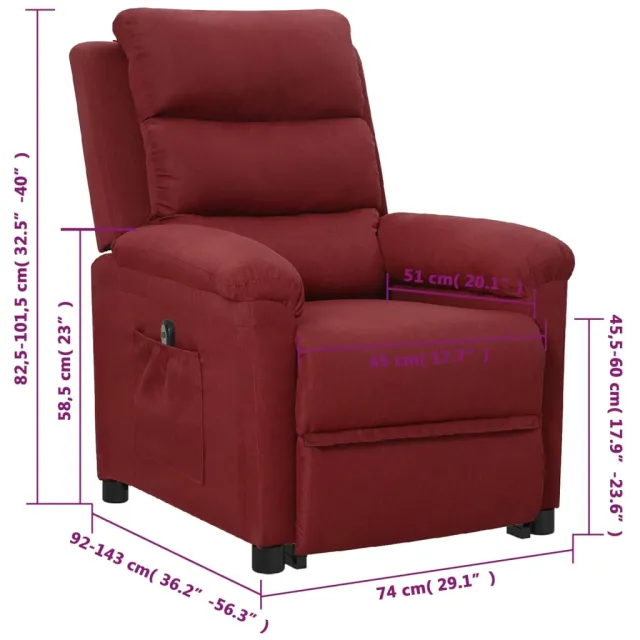 Fauteuil Rouge bordeaux Tissu