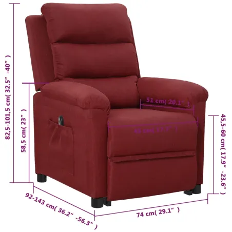 Fauteuil Rouge bordeaux Tissu