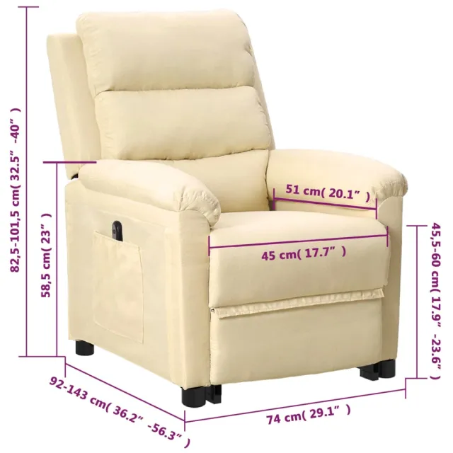 Fauteuil Crème Tissu