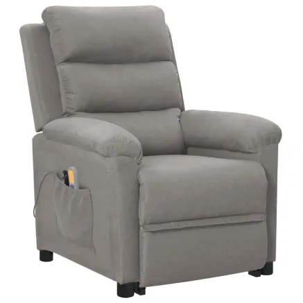 Fauteuil de massage inclinable Gris clair Tissu 2