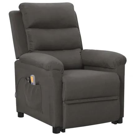 Fauteuil de massage inclinable Gris foncé Tissu 2