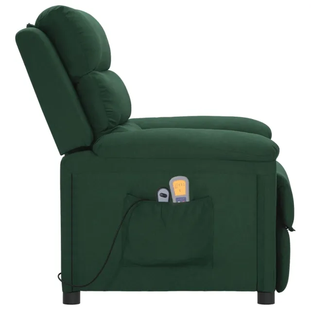 Fauteuil de massage Vert foncé Tissu