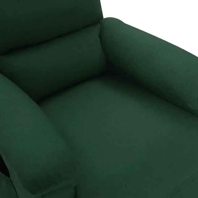 Fauteuil de massage Vert foncé Tissu