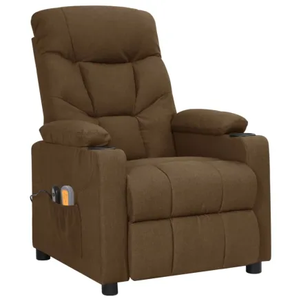 Fauteuil électrique de massage Marron Tissu 2